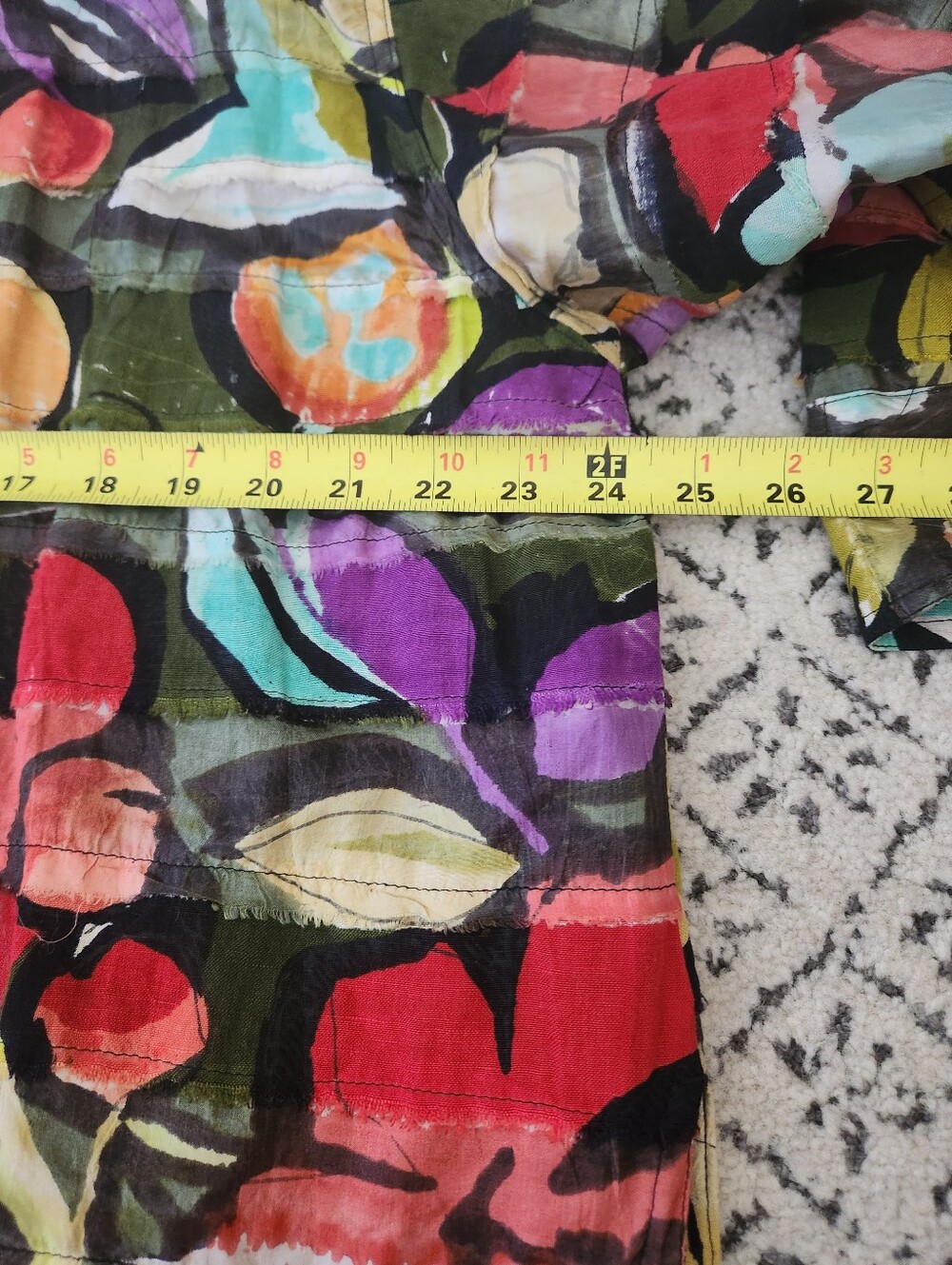 Chico's Artistic Floral Print Silk Linen Blend Jacket Size 3 (XL) – Lined - Picture 7 of 10